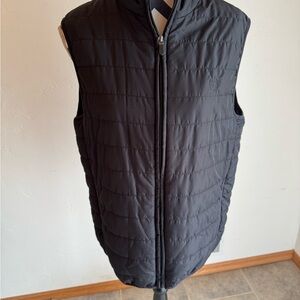 Chaps Black Quilted Vest with High Collar
